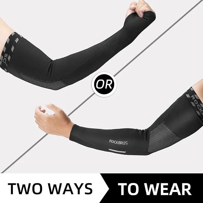 ROCKBROS Mangas Térmicas de Fleece para Bicicleta con Lazo para el Pulgar