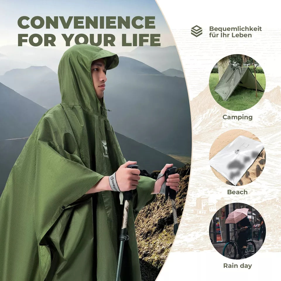 Qunature Poncho de Lluvia Multifuncional para Exteriores Poncho de Lluvia para Bicicleta