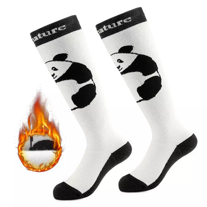 Qunature calcetines de esquí niños/niños calcetines de invierno calcetines de esquí hasta la rodilla con lana 1 par