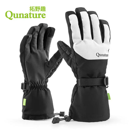 Qunature guantes de esquí de invierno guantes impermeables con pantalla táctil nieve