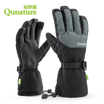 Qunature guantes de esquí de invierno guantes impermeables con pantalla táctil nieve