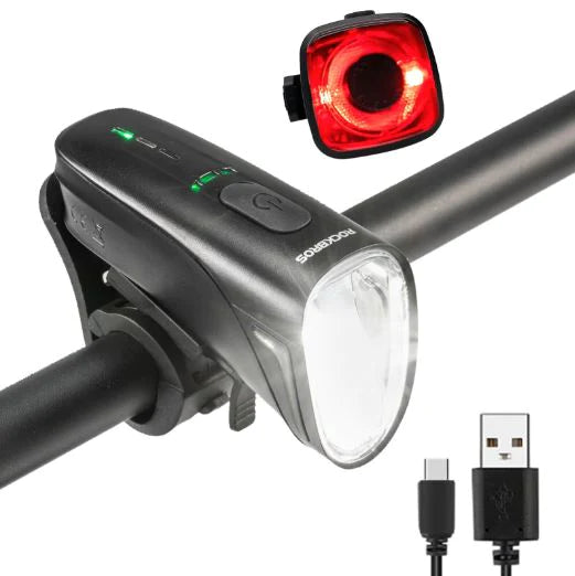 ROCKBROS Juego de Luces para Bicicleta 200M Iluminación StVZO Luz Trasera LED IPX5