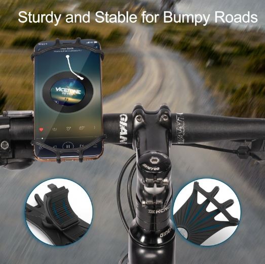 ROCKBROS Soporte de móvil para bicicleta giratorio 360° para Smartphone de 4.0-6.8 pulgadas