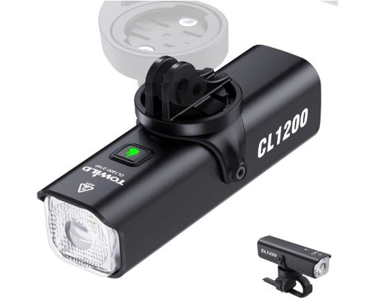 TOWILD CL1200 Garmin/GoPro 1200 lúmenes 4000mAh Batería impermeable Luz de bicicleta para viajeros