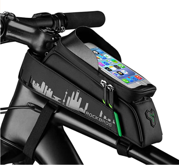 ROCKBROS 029 Bolsa de marco para bicicleta Funda impermeable para teléfono móvil con pantalla táctil de hasta 5.8 pulgadas