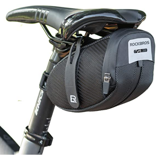 ROCKBROS B74 Bolsa de sillín de bicicleta con soporte de luz trasera Negro