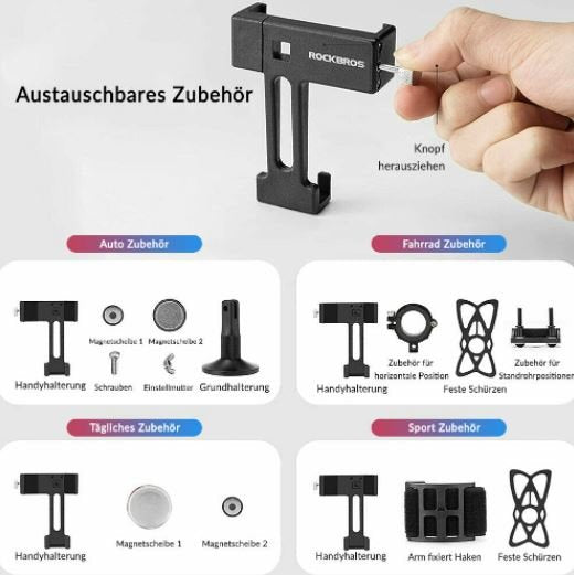 ROCKBROS Soporte de teléfono móvil Multifuncional Magnético Universal