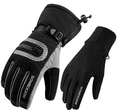 ROCKBROS Guantes de esquí 2 en 1 Guantes de primavera, otoño Dedos enteros Guantes cálidos a prueba de viento para deportes al aire libre